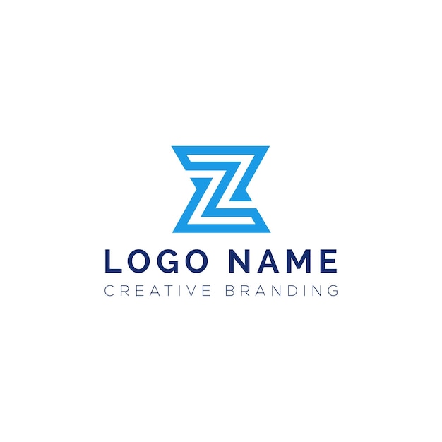 Diseño creativo del logotipo de la letra Z azul