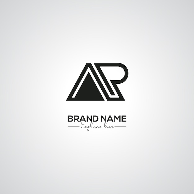 Diseño creativo del logotipo de las letras AR RA para la marca corporativa