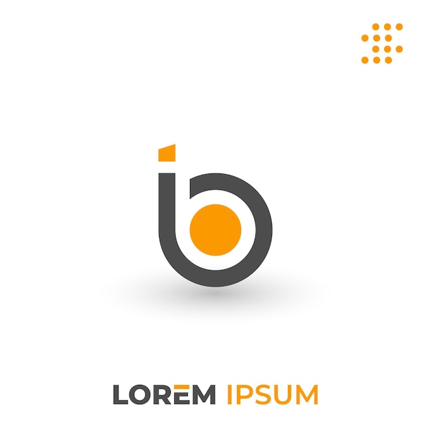 Diseño creativo del logotipo de letras IB para su marca.