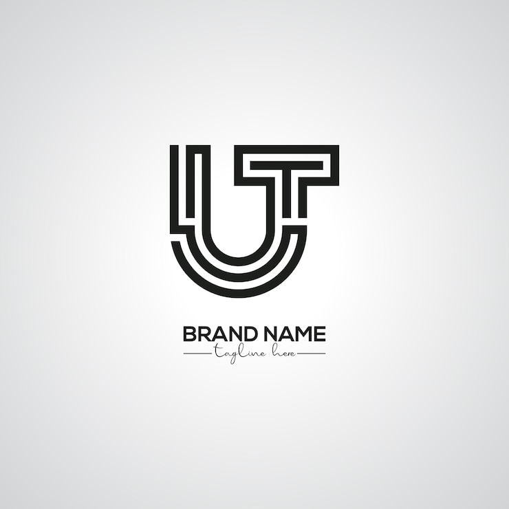 Vector diseño creativo del logotipo de las letras modernas de ut tu para la marca corporativa