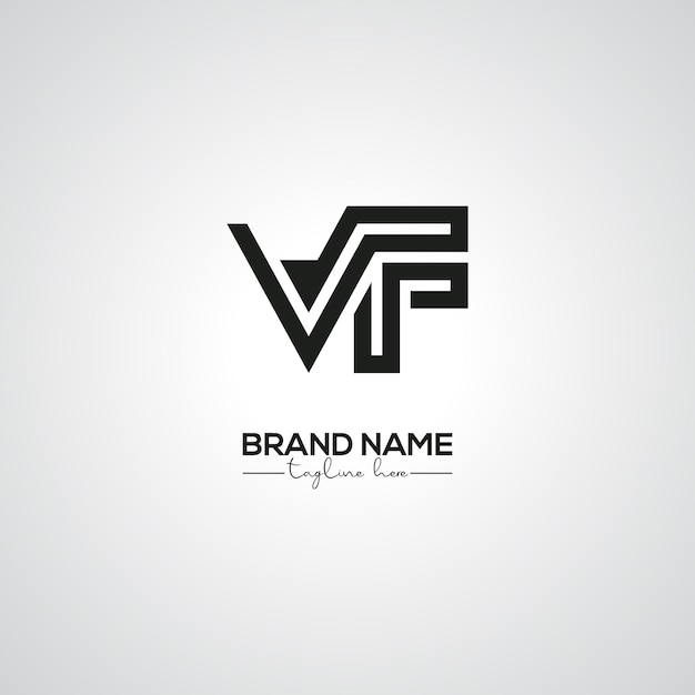 Diseño creativo del logotipo de las letras VF FV para la marca corporativa
