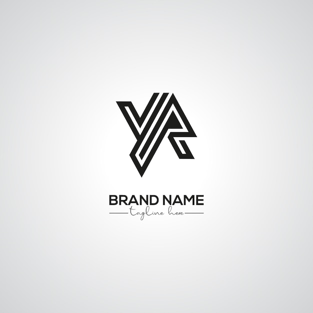 Diseño creativo del logotipo de letras YR RY para la marca corporativa