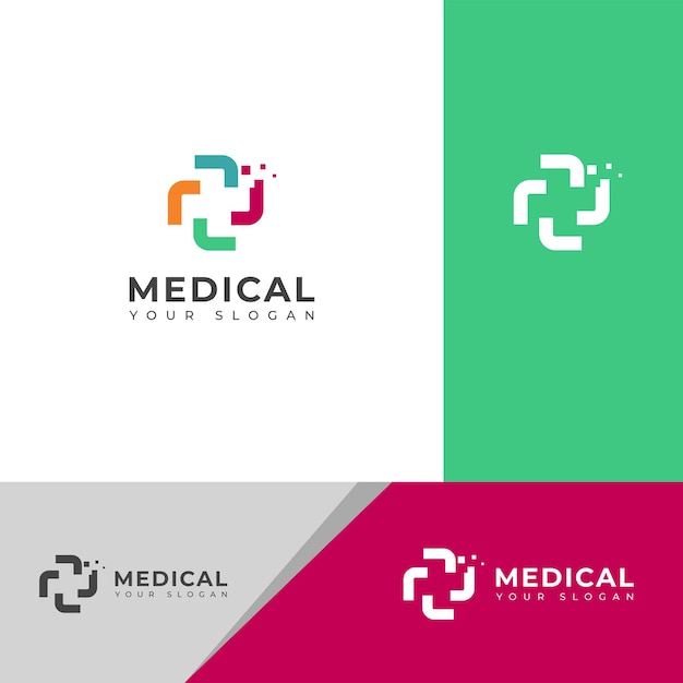 Vector diseño creativo del logotipo médico moderno