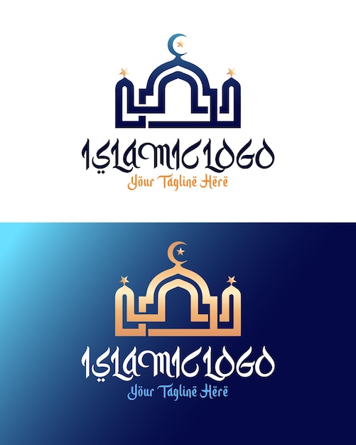 diseño creativo del logotipo de la mezquita islámica