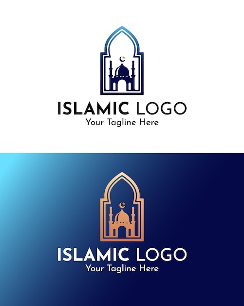 diseño creativo del logotipo de la mezquita islámica
