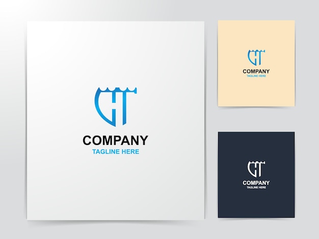 Diseño creativo del logotipo del monograma ct