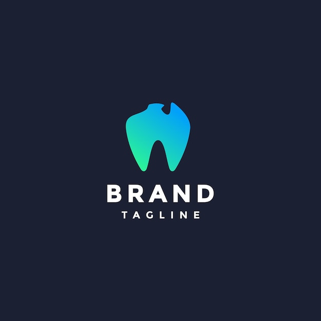 Vector diseño creativo del logotipo de la odontología australiana dientes en forma del logotipo del continente australiano