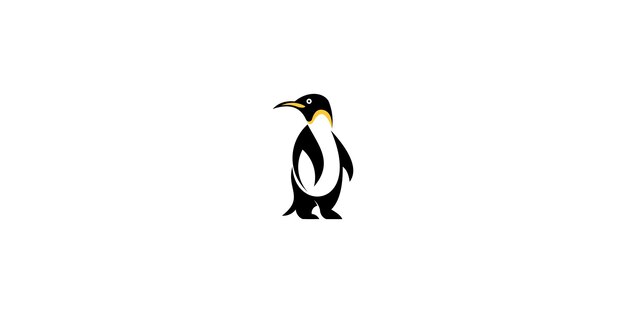 Diseño creativo del logotipo del pingüino con un concepto único de vector premium