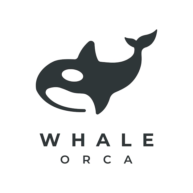 Diseño creativo de logotipo de plantilla de animal de orca negra simple Logotipo de animal submarino asesino para identidad comercial y marca