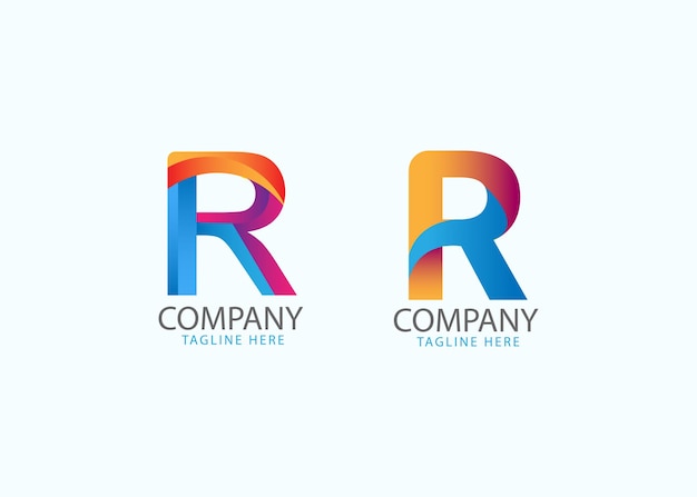 Diseño creativo del logotipo de R Vector libre