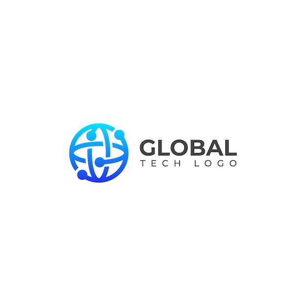 Diseño creativo del logotipo de la tecnología global