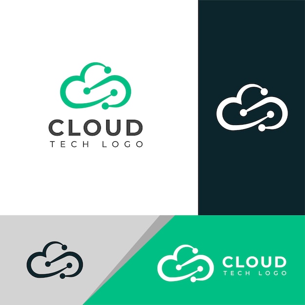 Diseño creativo del logotipo de la tecnología en la nube
