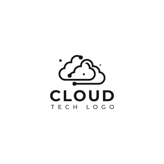 Diseño creativo del logotipo de la tecnología en la nube