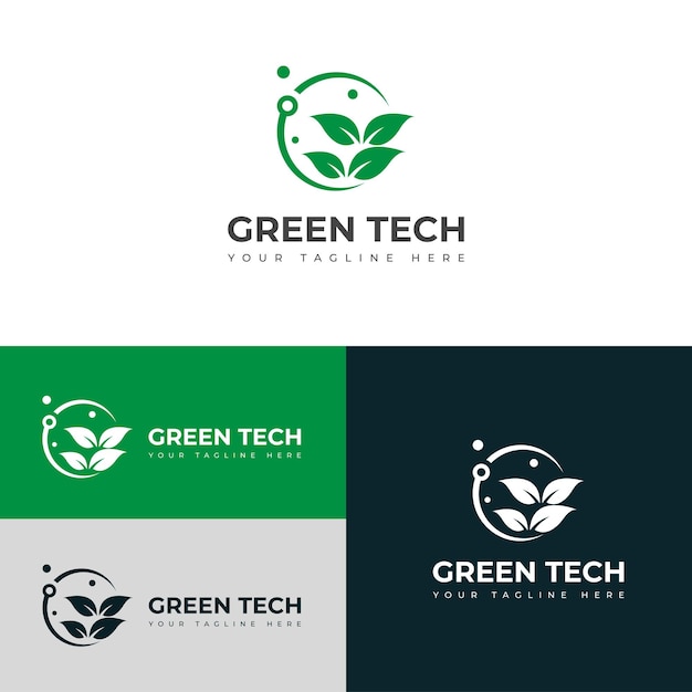 Diseño creativo del logotipo de la tecnología verde