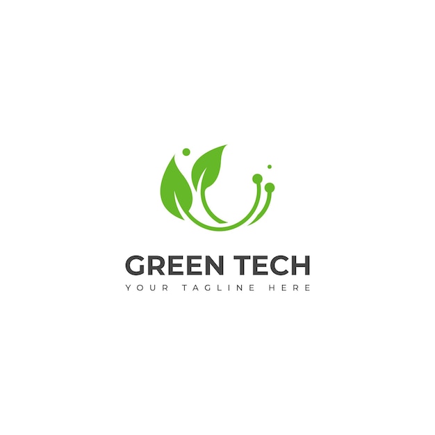 Diseño creativo del logotipo de la tecnología verde