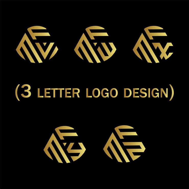 Vector diseño creativo del logotipo de tres letras fmvfmwfmxfmyfmz