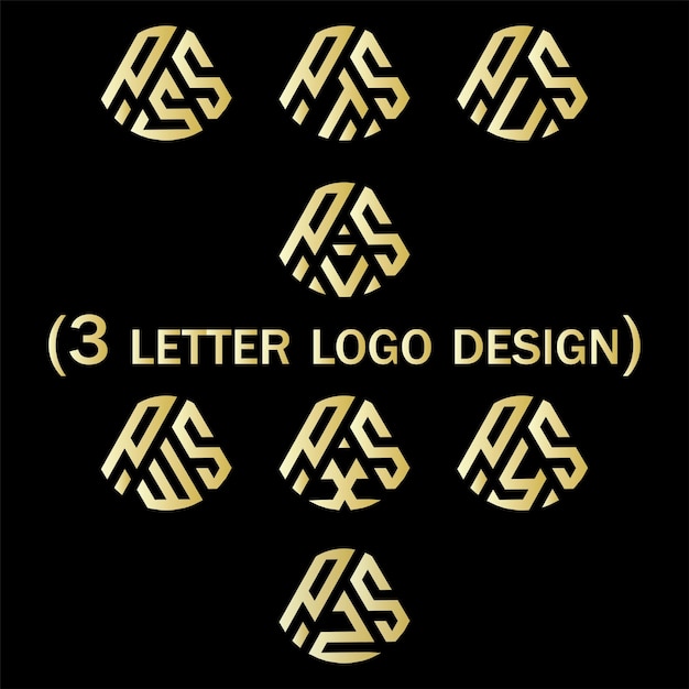 Diseño creativo del logotipo de tres letras PSSPSTPSUPSVPSWPSXPSYPSZ