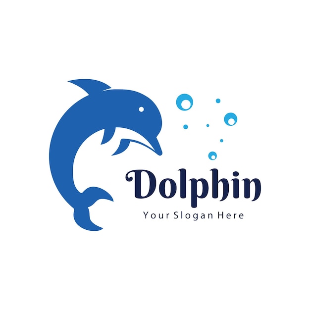Diseño creativo del logotipo de Vector Dolphin