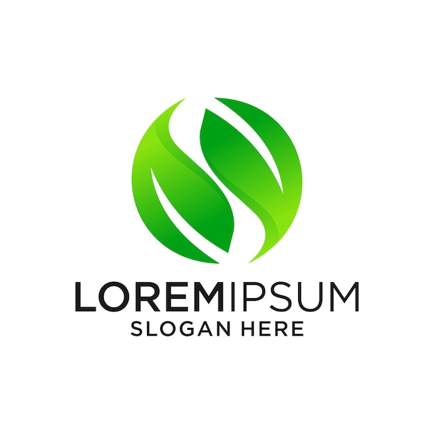 Diseño creativo del logotipo vectorial hojas en círculo logotipo plantilla de logotipo natural emblema ecológico