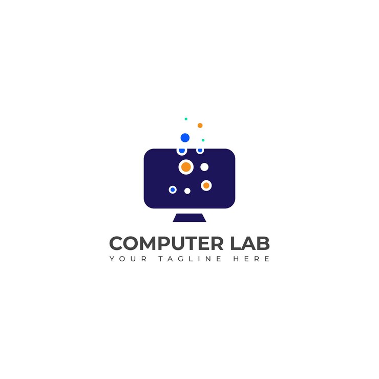 Vector diseño creativo del logotipo vectorial del laboratorio de computación