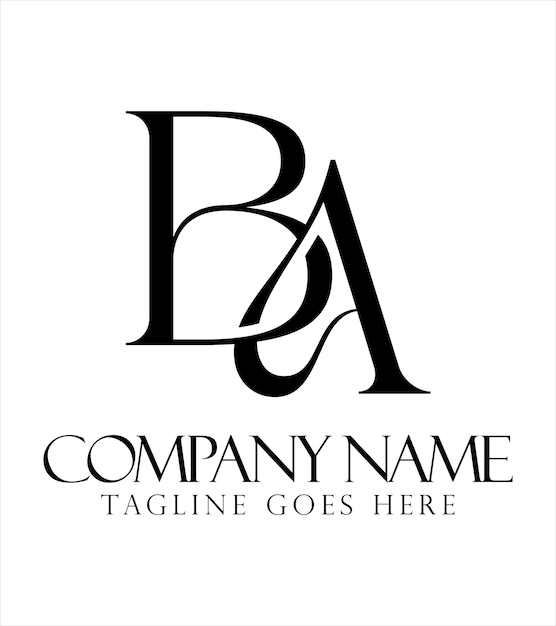 Diseño creativo de logotipo vectorial de letras BA o AB para una boutique de joyería de moda de lujo y una startup