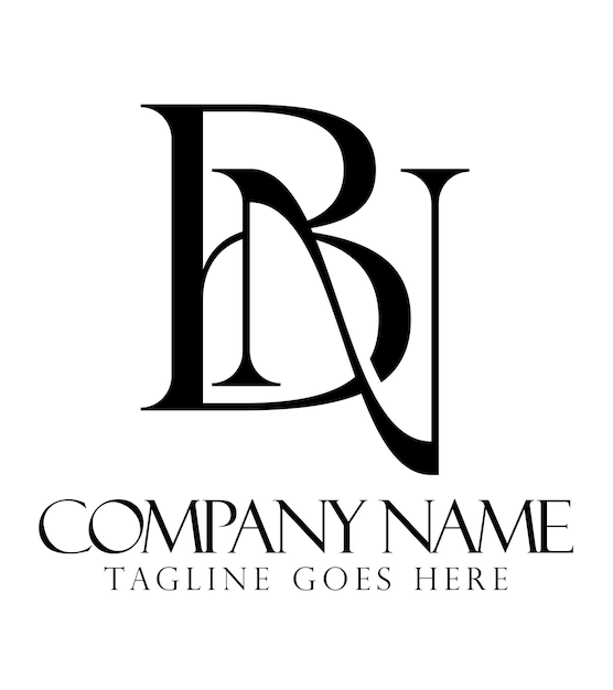 Diseño creativo de logotipo vectorial de letras BN o NB para una boutique de joyería de moda de lujo y una startup