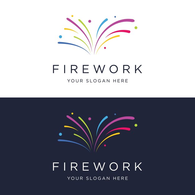 Vector diseño creativo de logotipos de chispas coloridas en estilo moderno logotipo para marcas de negocios celebración de fuegos artificiales estrellas