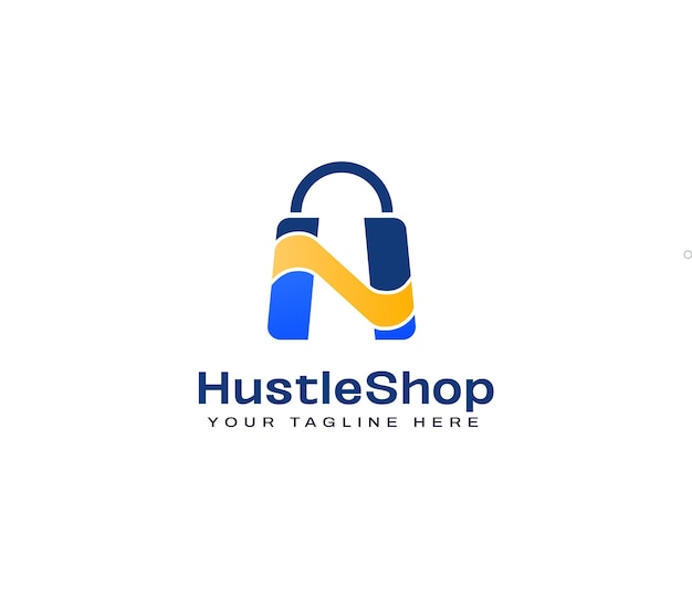 Diseño creativo de logotipos de compras para negocios minoristas y mercados