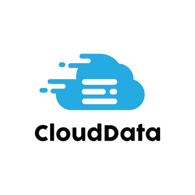 Diseño creativo de logotipos de datos en la nube