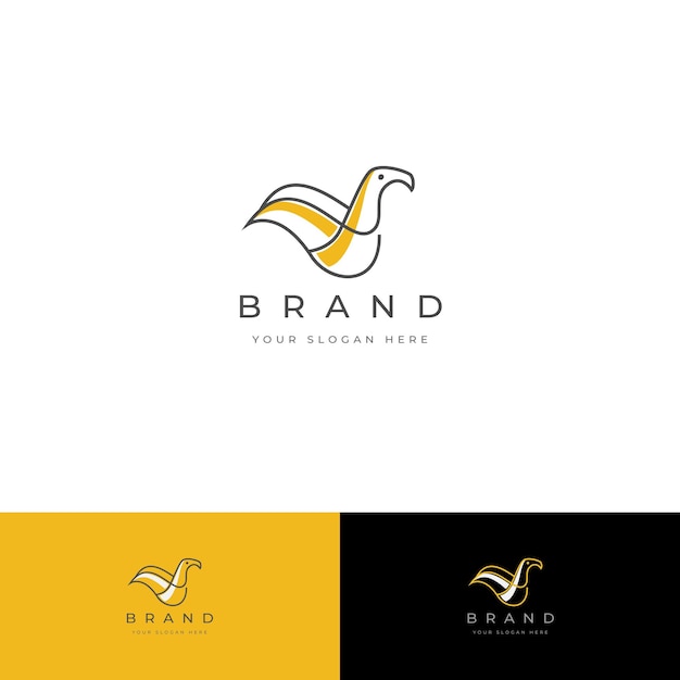 Diseño creativo de logotipos en forma de pájaro para una marca elegante