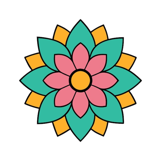 Diseño creativo de mandala silueta aislada