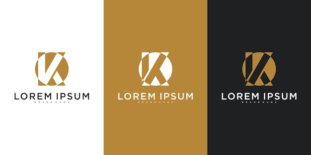 Diseño creativo y moderno de la letra inicial K del logotipo Premium Vector