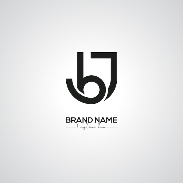 Diseño creativo moderno del logotipo de BJ JB Lettermark para la marca corporativa