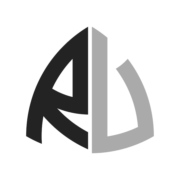 Diseño creativo moderno del logotipo de RU Icon de la letra RU para cualquier negocio y empresa