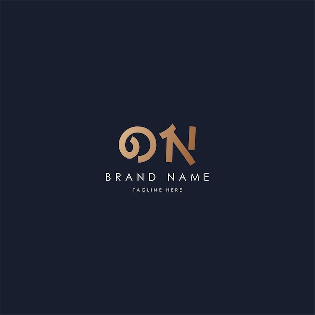 Diseño creativo y moderno del logotipo vectorial de ON