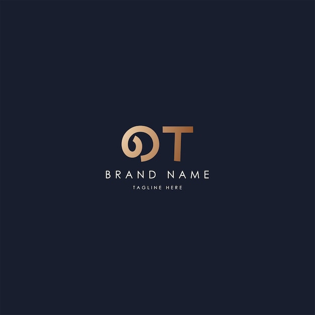Diseño creativo y moderno del logotipo vectorial de OT
