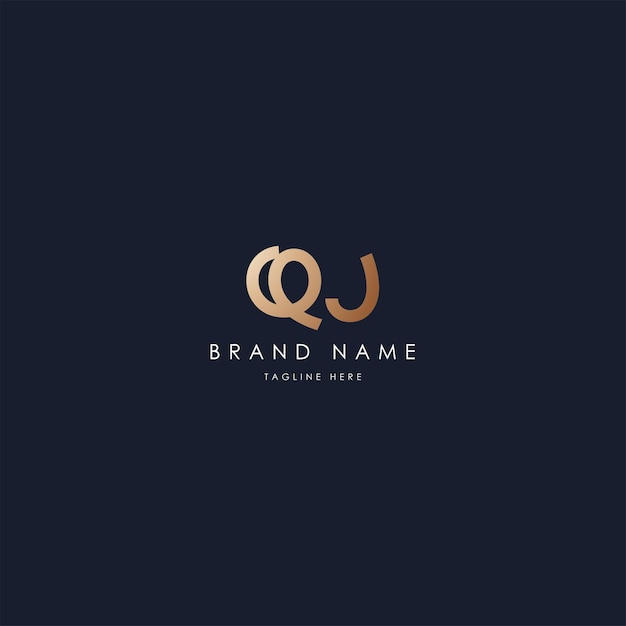 Diseño creativo y moderno del logotipo vectorial de QJ