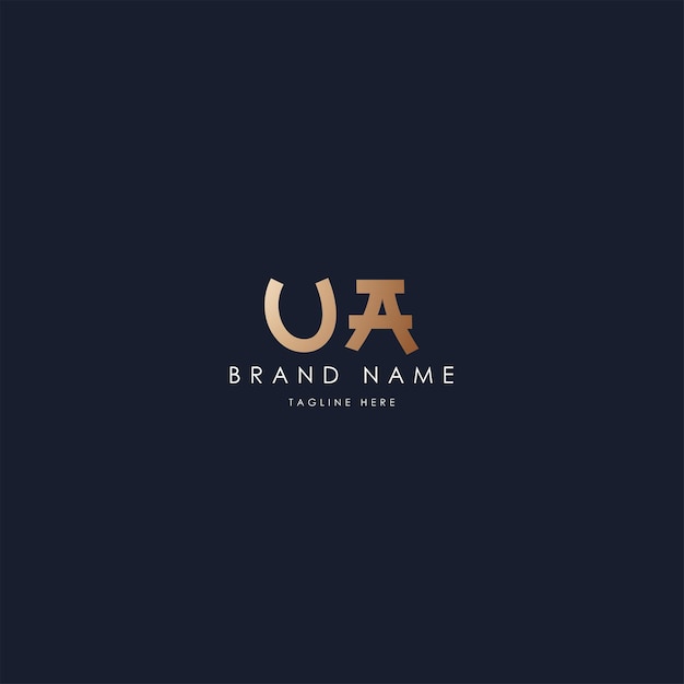 Diseño creativo y moderno del logotipo vectorial de UA