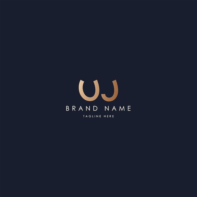 Diseño creativo y moderno del logotipo vectorial UJ