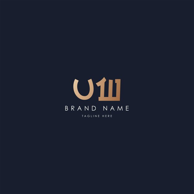 Diseño creativo y moderno del logotipo vectorial de UW