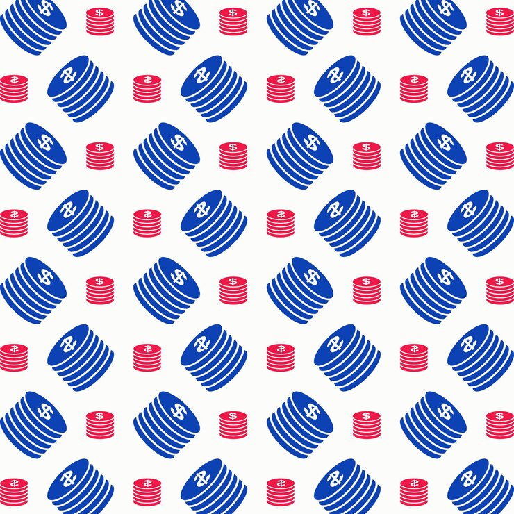 Vector diseño creativo de monedas repitiendo el fondo de ilustración de vector de patrón de moda
