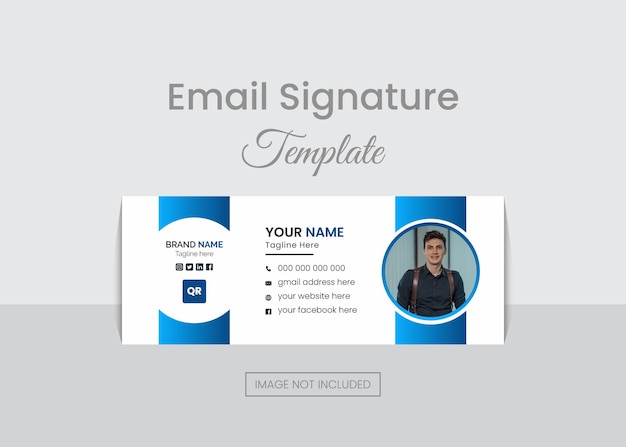 Diseño creativo de plantilla de firma de correo electrónico o pie de página de correo electrónico y portada personal de Facebook premium