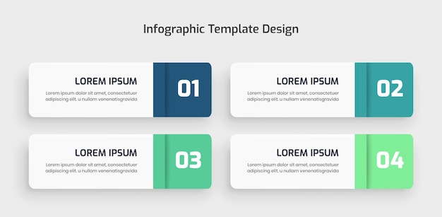 Diseño creativo de plantilla de infografía empresarial con icono y número 4 para presentación