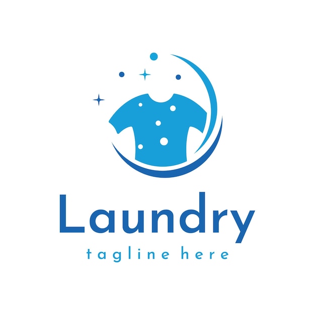 Diseño creativo de plantilla de logotipo de lavandería con el concepto de ropa de lavadora o espuma de ropa logotipo para empresa de insignias de lavado