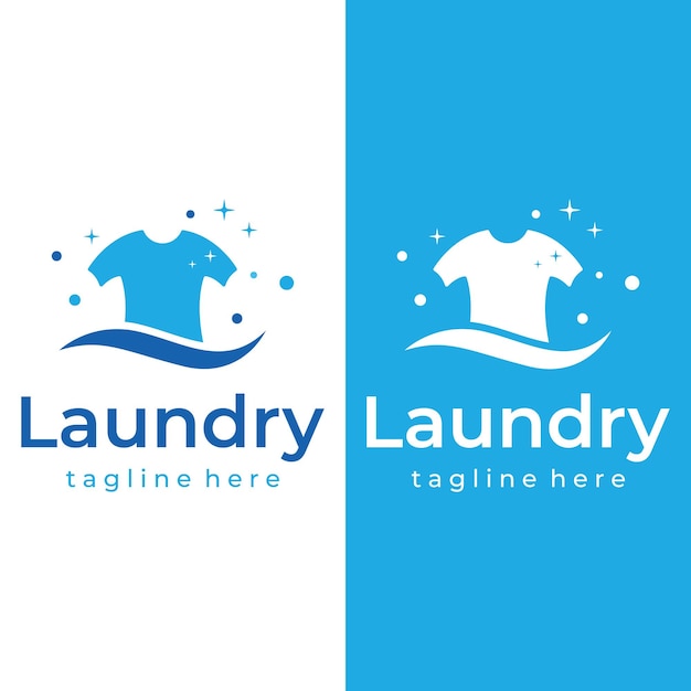 Diseño creativo de plantilla de logotipo de lavandería con el concepto de ropa de lavadora o espuma de ropa Logotipo para empresa de insignias de lavado