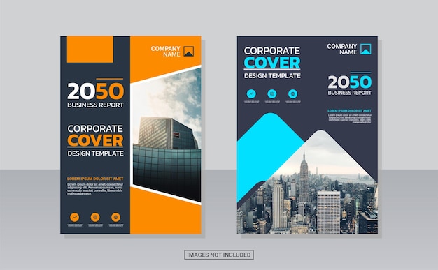 Diseño creativo de portada de libro corporativo.