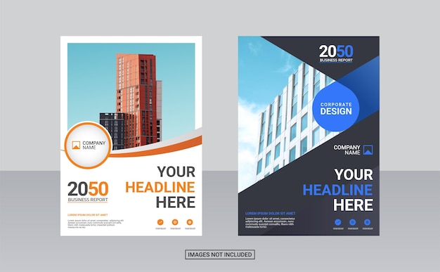 Diseño creativo de portada de libro corporativo.