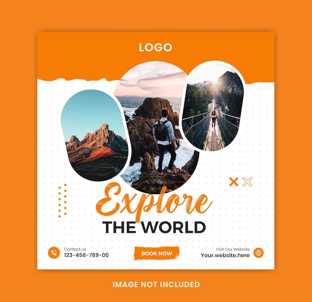 diseño creativo de publicaciones en redes sociales de viajes