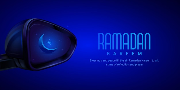 Diseño creativo de Ramadan Kareem para el vector de anuncios de redes sociales