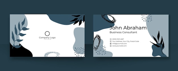 Diseño creativo de tarjetas de presentación y tarjetas de visita. Plantilla de tarjeta de visita orgánica floral con concepto corporativo moderno